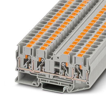 Borne de passagem duplo frontal cinza 6mm 41A 1000V (PUSH-IN) 3212934