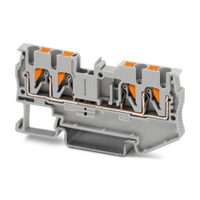 Borne de passagem duplo frontal cinza 2,5mm 24A 800V (PUSH-IN) 3209578