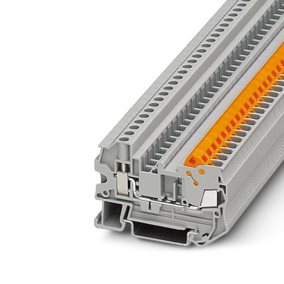 Borne de passagem com conexão rápida cinza 2,5mm 24A 800V 3206539
