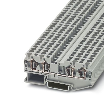 Borne de passagem duplo frontal cinza 4mm 32A 800V (mola) 3031445