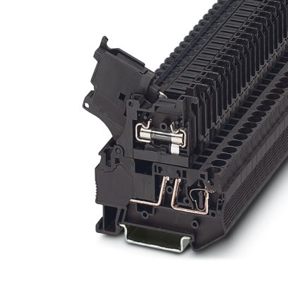 Borne fusível seccionável 4mm preto sem led 6,3 A 24V (mola) ST4-HESI