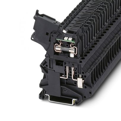 Borne fusível seccionável 4mm² preto com led 6,3A 24V (parafuso) 3046090