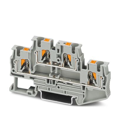 Borne de passagem 2 níveis separado cinza 4mm 28A 500V (PUSH-IN) 3211786