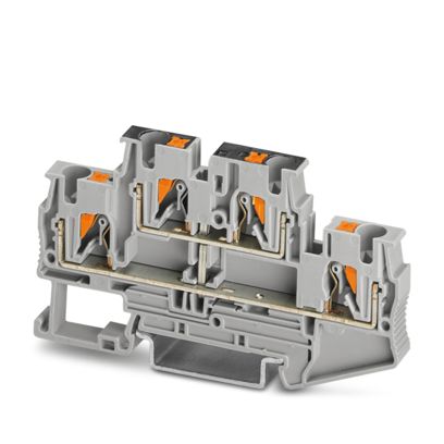 Borne de passagem 2 níveis interligados cinza 4mm 30A 500V (PUSH-IN) 3211825