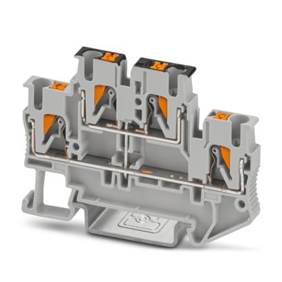 Borne de passagem 2 níveis interligado cinza 2,5mm 22A 500V (PUSH-IN) 3210583