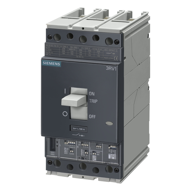 Disjuntor caixa moldada tripolar ajustável 40a 100a 690v / 3RV1063-7AL10