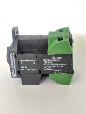 Bloco de contato auxiliar 2NA 10A 220V com soquete para LED BA9S EL 120