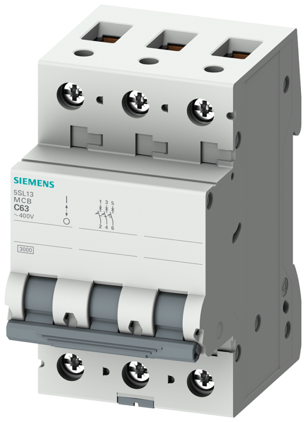 Minidisjuntor tripolar C 4A 400V 5SL1304-7