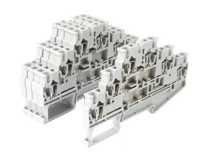 Borne de passagem 3 níveis separado cinza 2,5mm 24A 500V (mola) UJ5-2.5/3-3