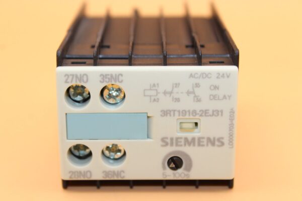 Bloco de interruptor auxiliar 1NA+1NF tempo de atarso 5S a 100S 24V AC/DC 3RT1916-2EJ31