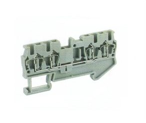 Borne de passagem 1 nível duplo frontal cinza 4mm 40A 800V (mola) UJ5-4/2X2