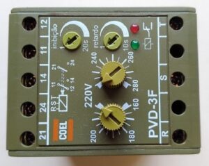 Monitor de tensão com inibição e retardo MIN.380 a 440 -MAX. 440 a 500 RETAR. 10 seg. PVD-3F