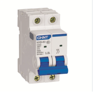 Mini Disjuntor bipolar NB1-63 C10A DC250V 6kA