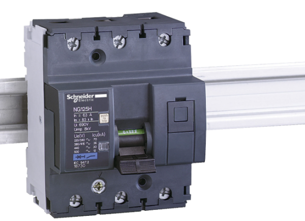 Disjuntor modular tripolar NG125H curva C 50A 500V