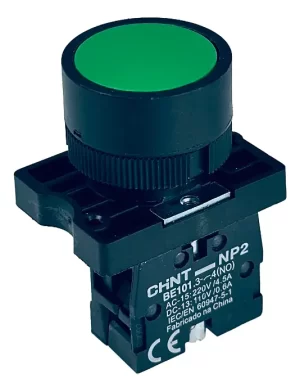 Botão de Impulso Verde Chint NP2-EA31 1NA Base Plástica
