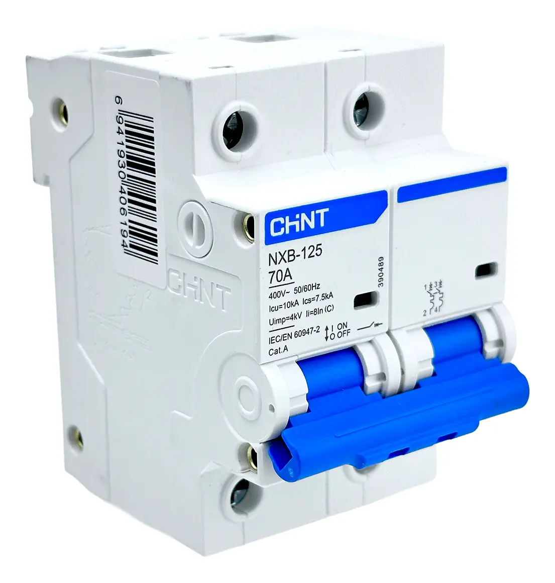 Disjuntor NXB-125 bipolar 70A 10kA Chint