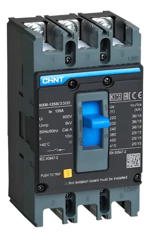 Disjuntor caixa moldada tripolar NXM-125S 80A 25kA