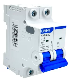 Mini Disjuntor Bipolar 16A 3kA NXB-63C Chint
