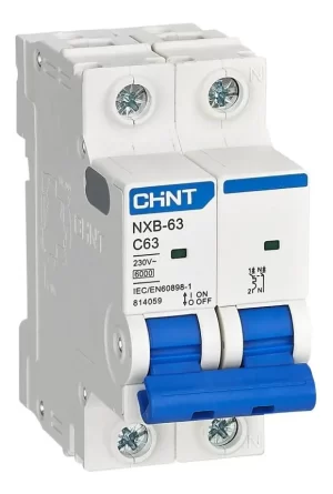 Mini Disjuntor Bipolar 63A 3kA NXB-63C Chint