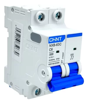 Mini Disjuntor Bipolar 6A 3kA NXB-63C Chint