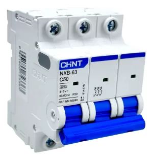 Mini Disjuntor Tripolar 50A 3kA NXB-63C Chint