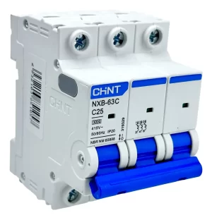 Mini Disjuntor Tripolar 25A 3kA NXB-63C CHINT Chint