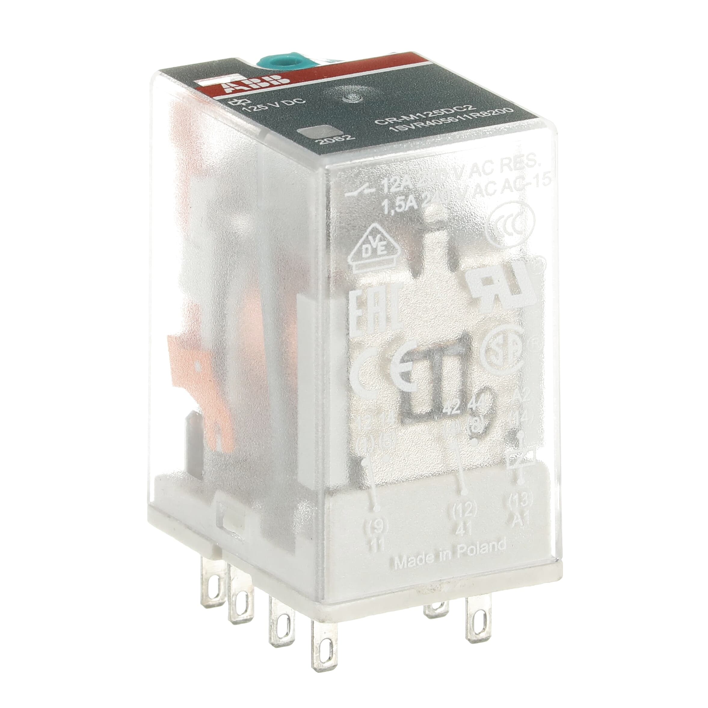 Relé de Interface ABB CR-M125DC2 2 Contatos Reversíveis 125VCC 12A 1SVR405611R8200