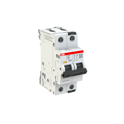Mini Disjuntor ABB S302P-C20 Bipolar 20A Curva C 25kA 2CDS382001R0204