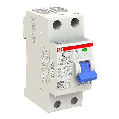 Interruptor Diferencial Residual ABB F202 AC Bipolar 25A 30mA Tipo AC 2CSF202005R1250