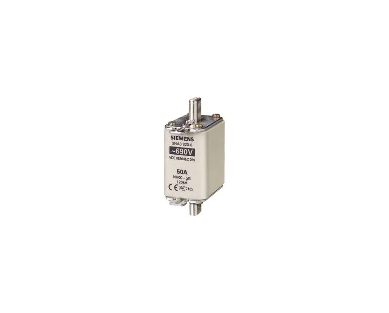Fusível NH00 SIEMENS SENTRON 50A gG 690Vca 250Vcc com Indicador – 3NA3820-6